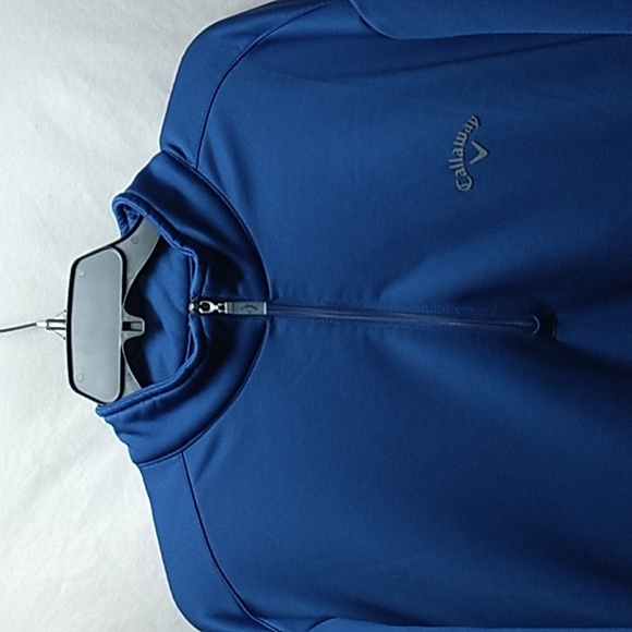 Callaway Men's XL 3/4 zip up jacket in blue with side pockets - Picture 2 of 6